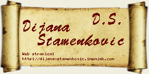 Dijana Stamenković vizit kartica